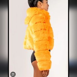 AKIRA Bright Orange Teddy Jacket